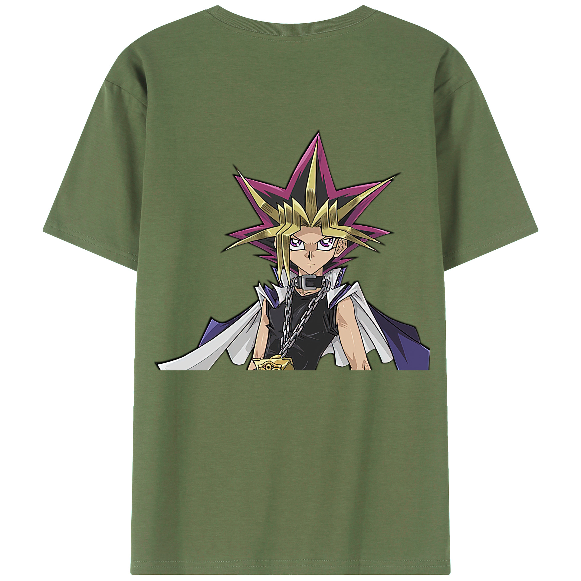 （画像用） 遊☆戯☆王 Yu-Gi-Oh! 綿100％ メンズ半袖Tシャツ（バックプリント） 通気性